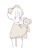 小辫子简笔画情侣头像(18)
