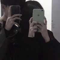 情头像情侣一对两张红色