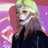蓝色头发动画女生头像(15)
