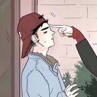 qq头像卡通背影黑白头像(8)