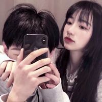 小辫子简笔画情侣头像(6)