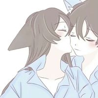 小辫子简笔画情侣头像(10)