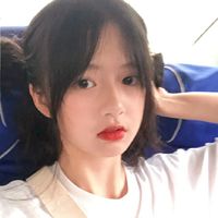 女生背影与狗头像图片